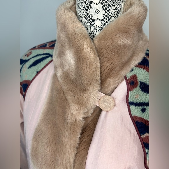 Vintage Luba Paris full length faux fur trim fleece detail lined trench coat - Picture 4 of 16